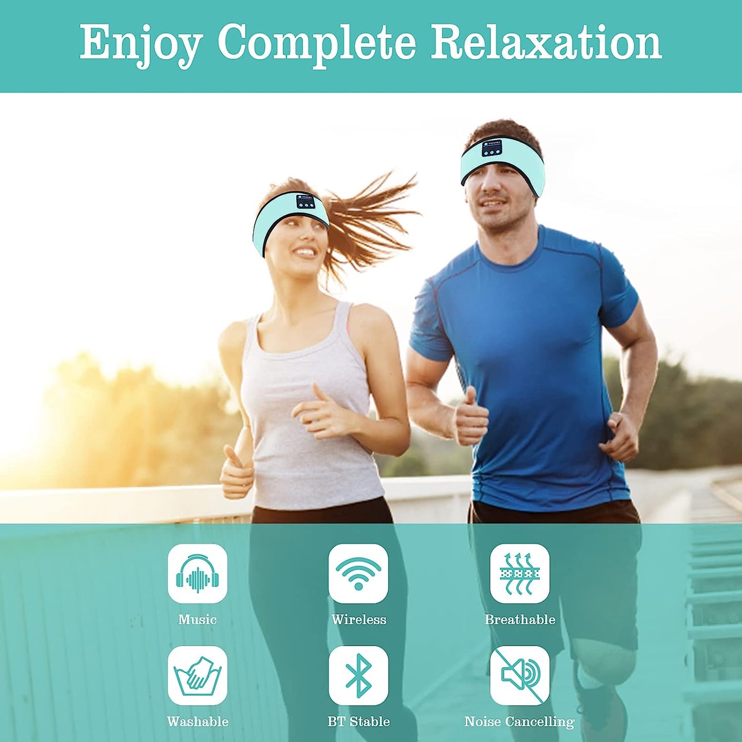 "Ultra-Thin Wireless Sleep Headphones Headband - Perfect for Sports, Yoga, and Side Sleepers!"