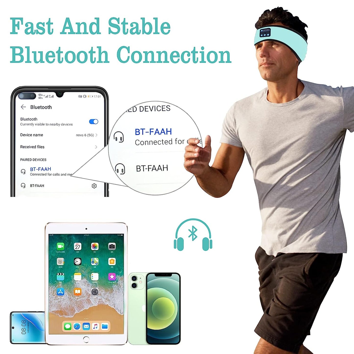 "Ultra-Thin Wireless Sleep Headphones Headband - Perfect for Sports, Yoga, and Side Sleepers!"