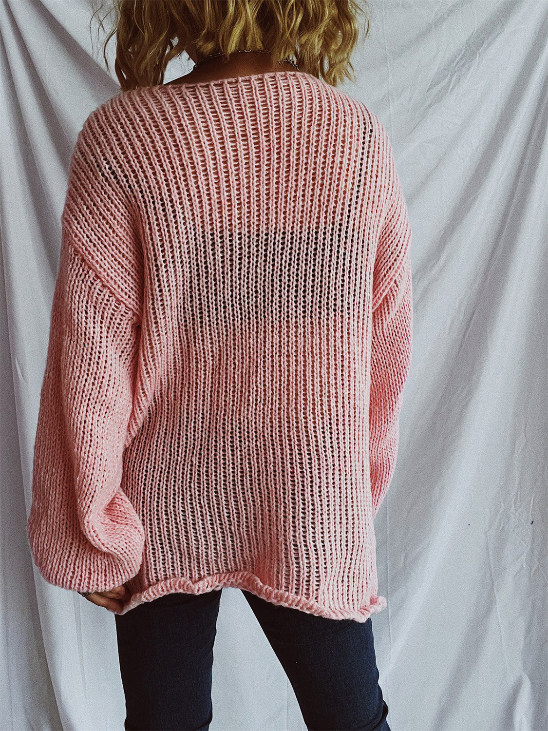 Boat Neck Dropped Shoulder Sweater