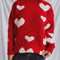 Heart Round Neck Dropped Shoulder Sweater